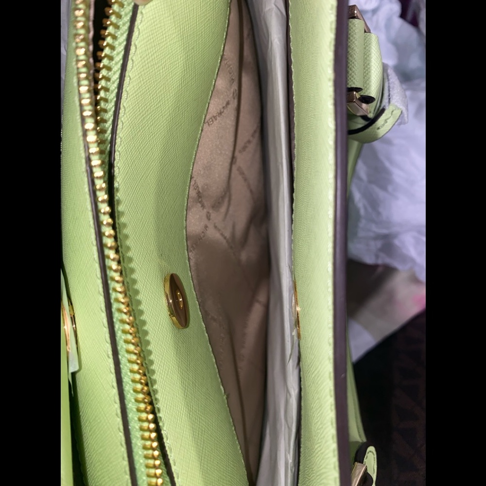 Michael Kors Light Green/Brown Satchel - Picture 9 of 10